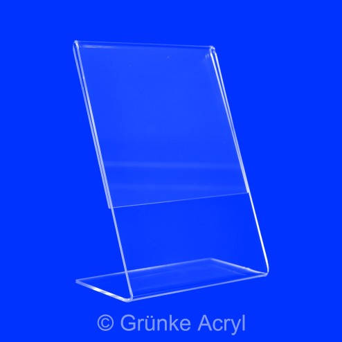 L Aufsteller Plexiglas DIN A7 Hochformat - Grünke Acryl
